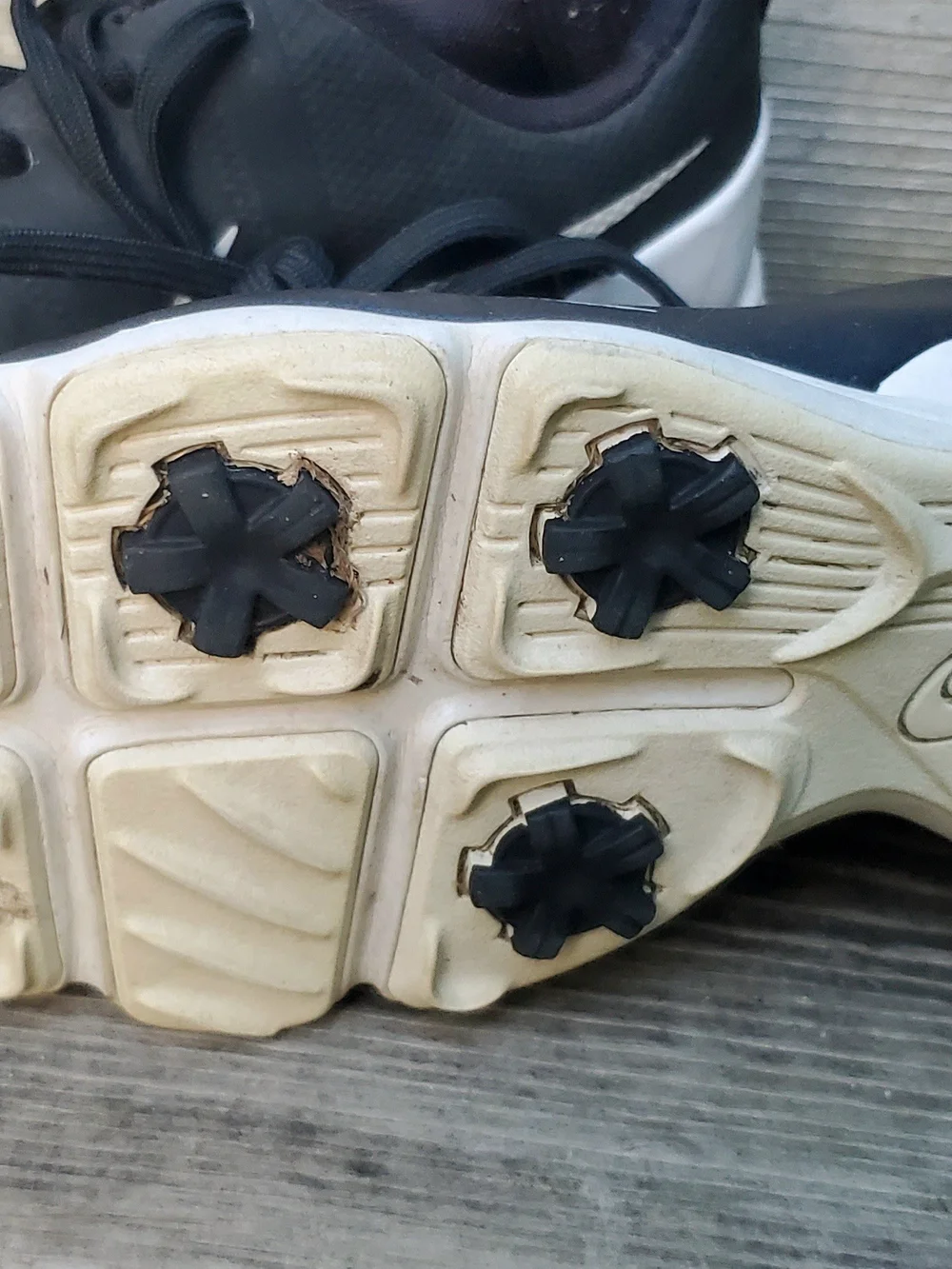 Nike Youth Golf Shoes Black with White Swoosh